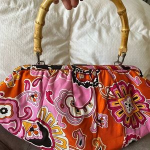 Trina Turk for Banana Republic printed bamboo bag